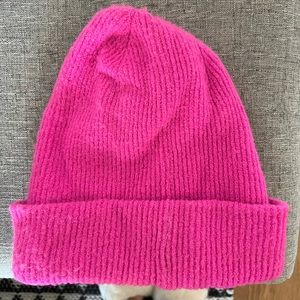 J. Crew Ribbed Beanie in Supersoft Yarn, Magenta, One Size